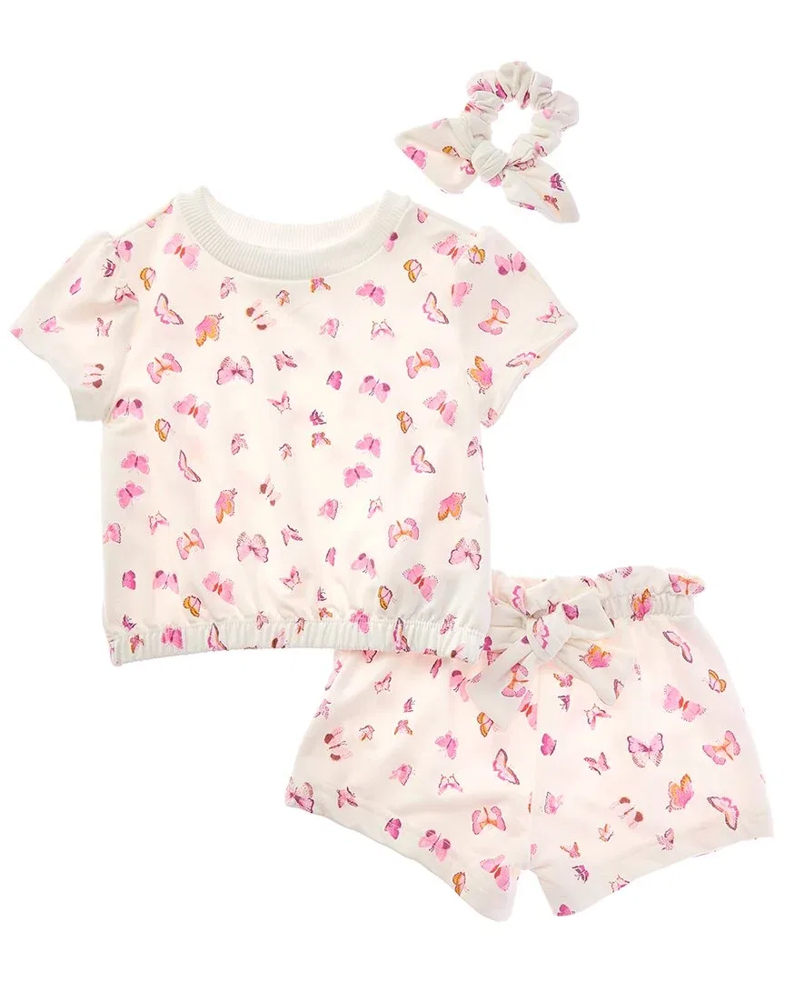 Детский комплект из 3 предметов с укороченными шортами Shabby Chic, White — фото 2
