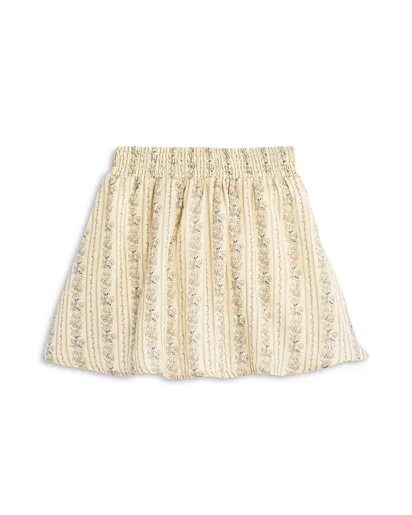 Детская юбка для девочек с принтом Smocked V Mini Rylee + Cru, Natural — фото 2