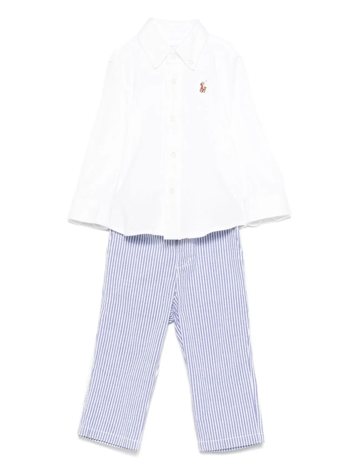 Комплект с полосатыми брюками и рубашкой Polo Ralph Lauren, белый