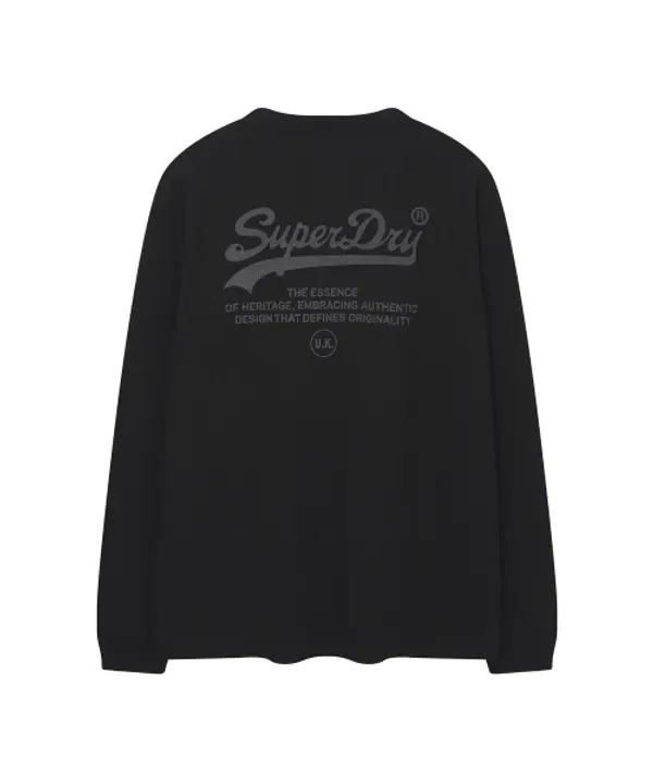 Футболка с длинным рукавом вафельная Superdry, черный — фото 3