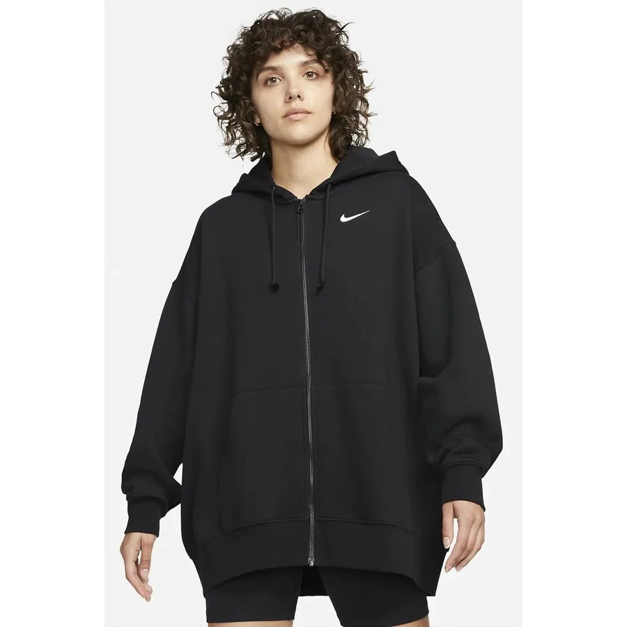 Худи Nike Sportswear Essentials Oversize Fleece Full Zip, Черный