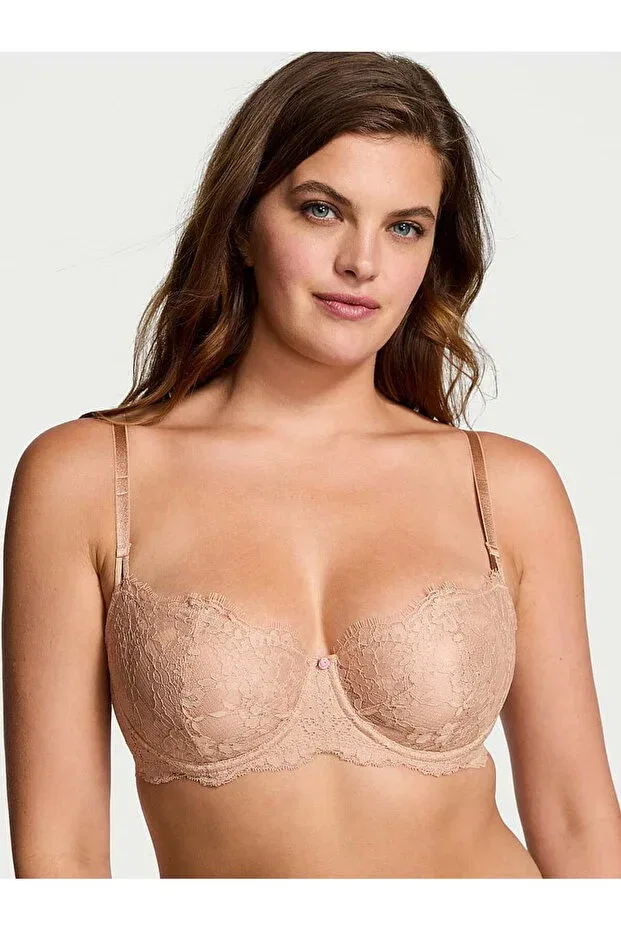 Женский бюстгальтер-балконет кружевной без поролона Wicked Victoria'S Secret, Praline