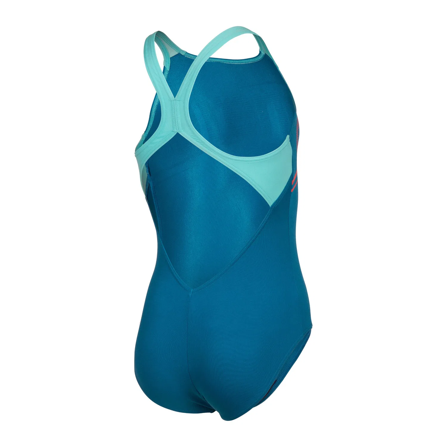 Детский купальник для девочек с принтом BOLD SWIMSUIT V BACK Arena, Konigsblau Rot Mediterranes Blau — фото 4