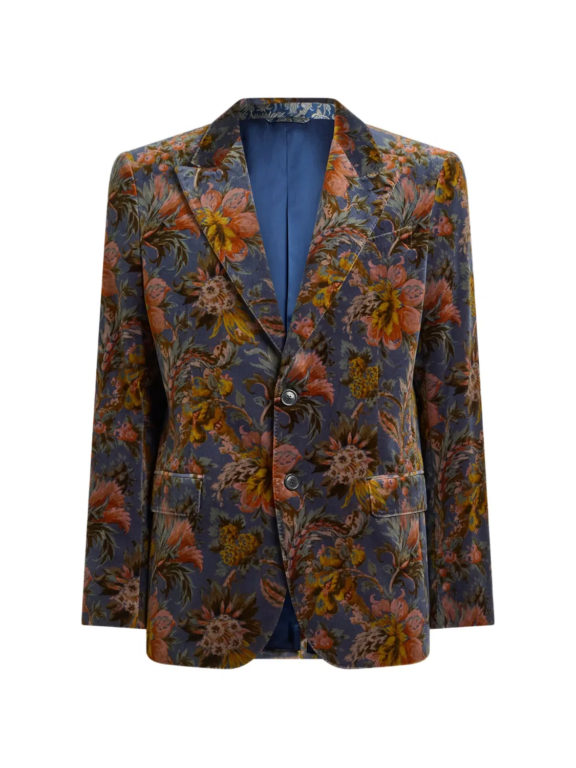 ETRO Пиджак однобортный бархатный синий