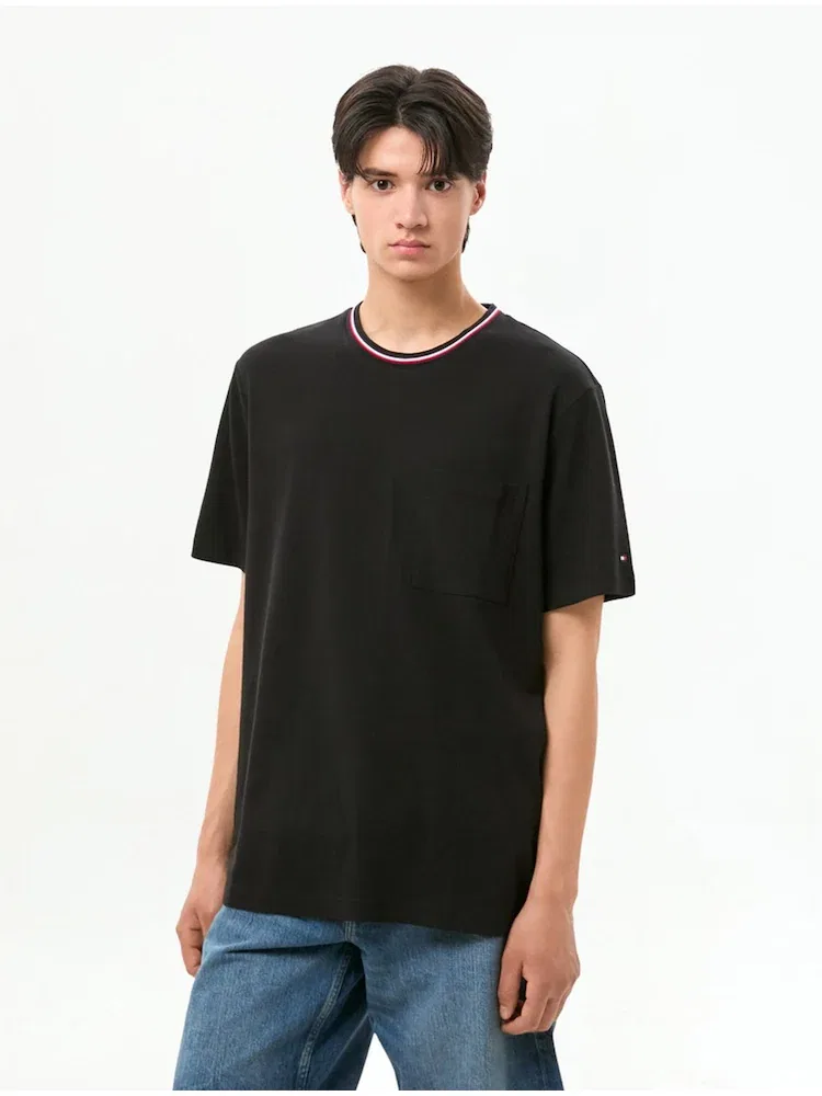 Футболка поло Regular Fit с карманом TOMMY HILFIGER, Black