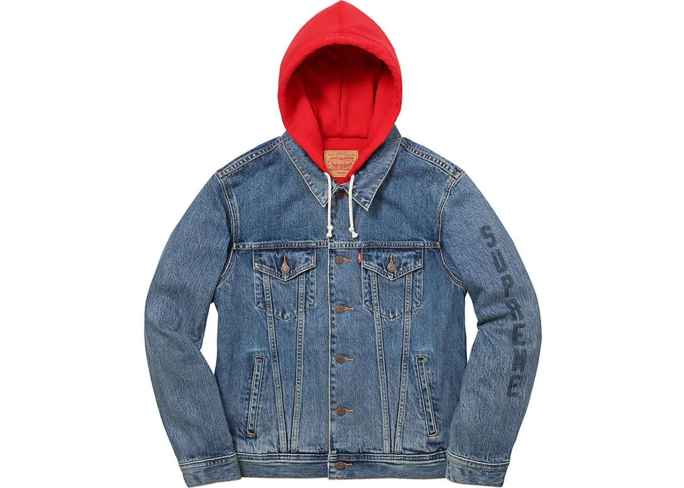 Мужская куртка-тракер с капюшоном из флиса Supreme Levis, Blue