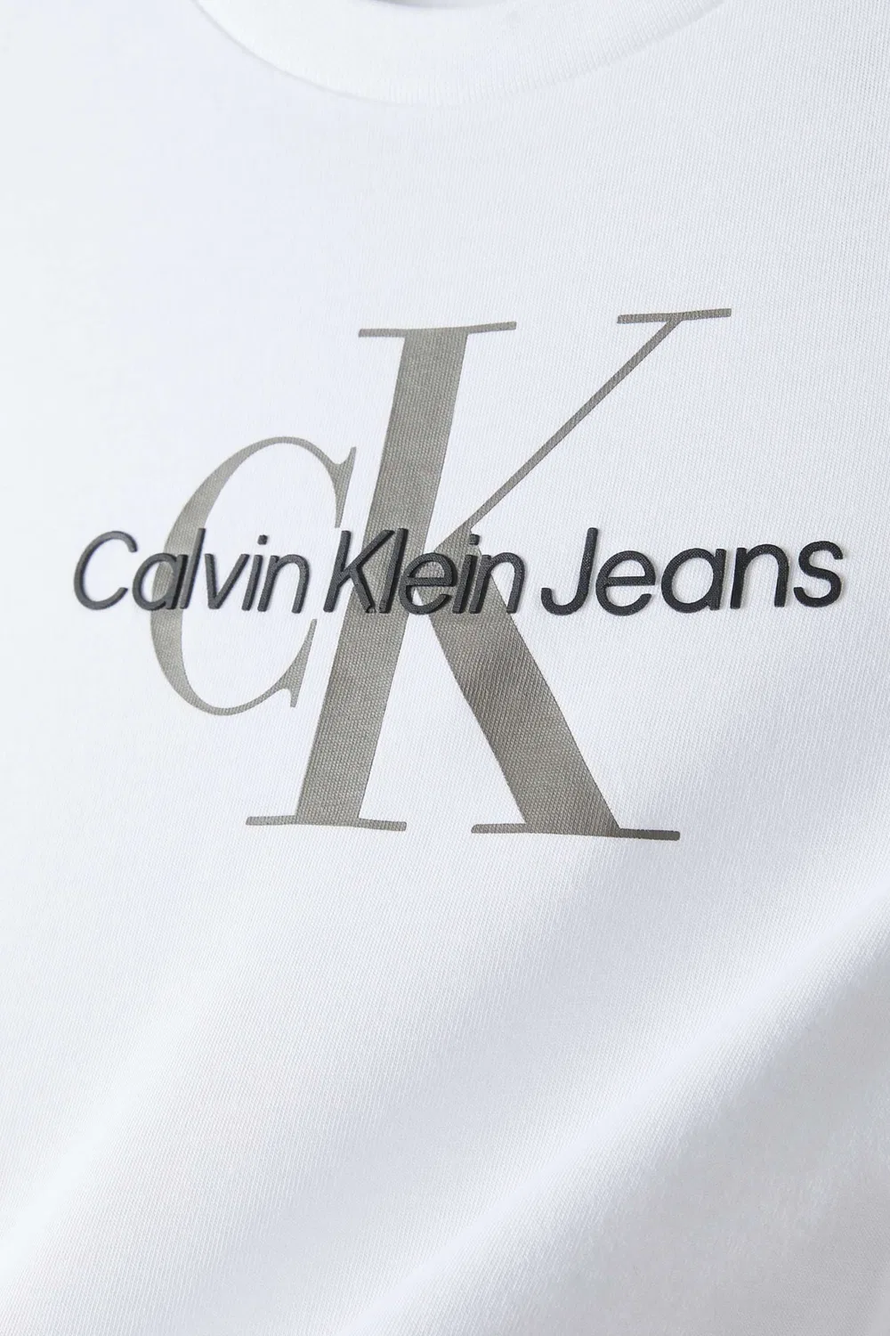 Футболка хлопковая с монограммой CK Monogram Calvin Klein, белый — фото 2