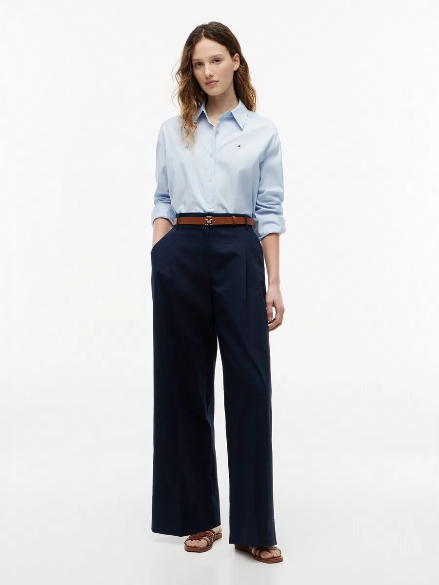 Блузка TOMMY HILFIGER "Boxy Fit" пастельно-голубого цвета — фото 4