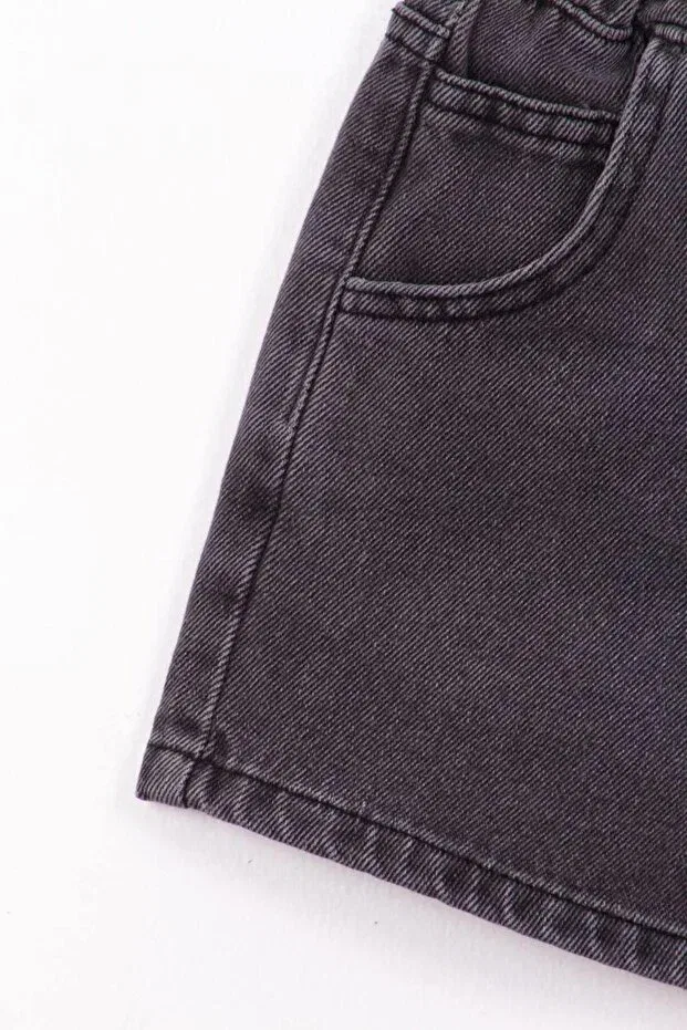 Детские джинсовые шорты для девочек с широкой штаниной 2Kids2Mom, Anthracite-Black — фото 2