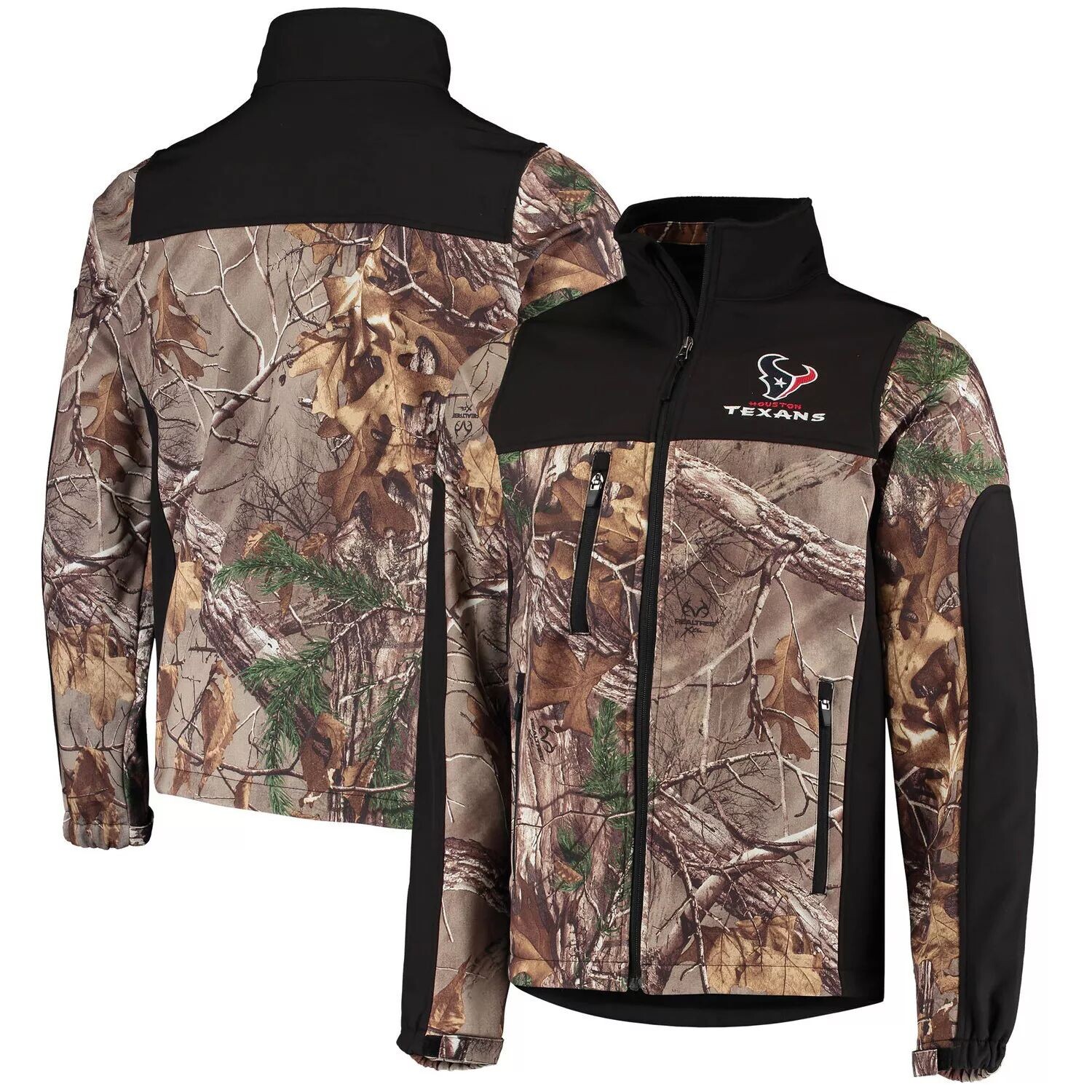 

Мужская куртка Dunbrooke Realtree Camo/Black Houston Texans Circle Hunter Softshell с молнией во всю длину