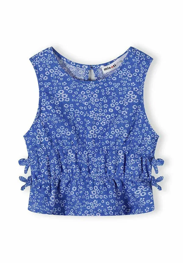 Комплект из топа и брюк с цветочным принтом Floral set Minoti, синий — фото 4