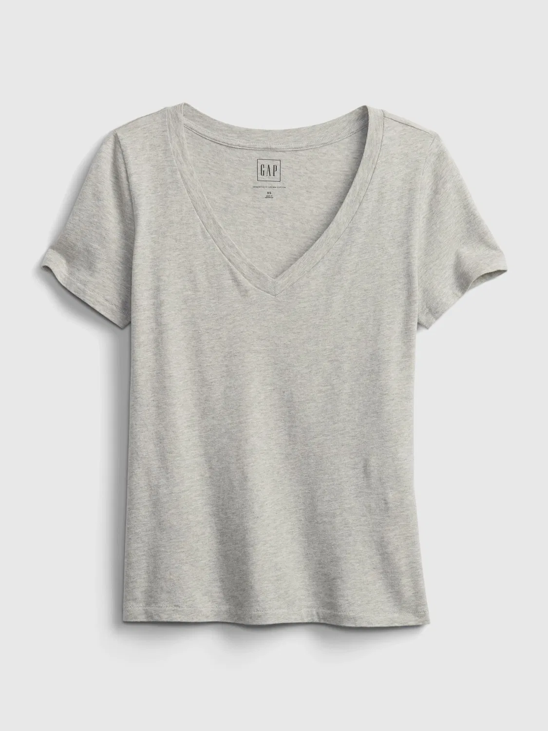 Футболка с v-образным вырезом, Vintage Soft Gap, светло-серый — фото 4