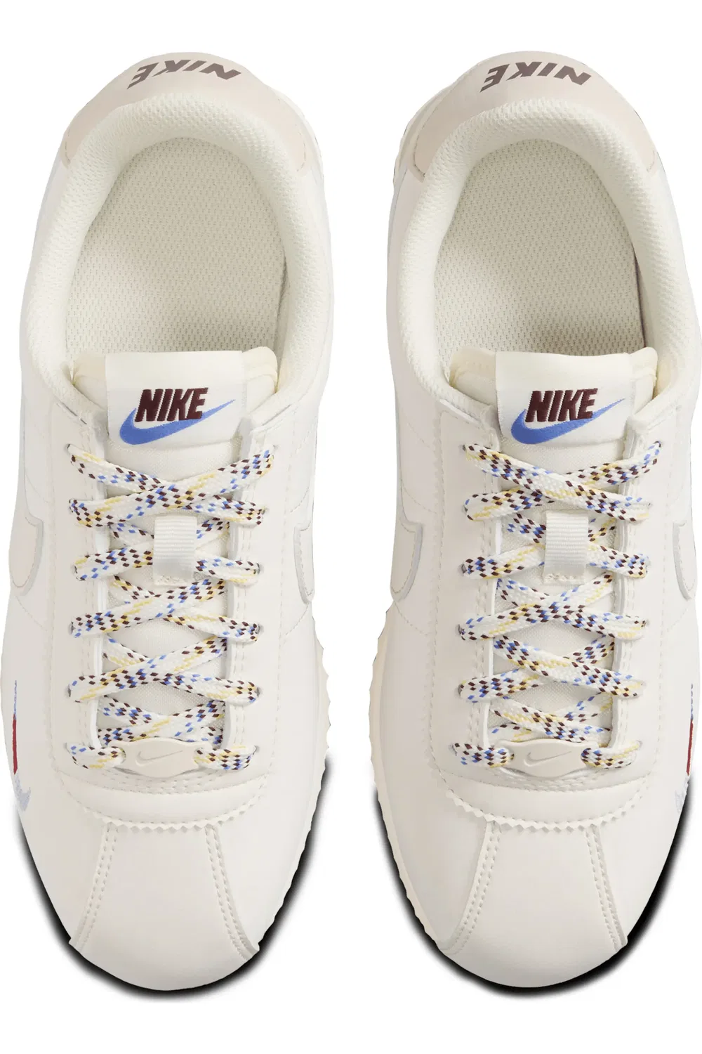Кроссовки детские на шнуровке Cortez Nike, Soft Pearl/Blue/Burgundy — фото 3