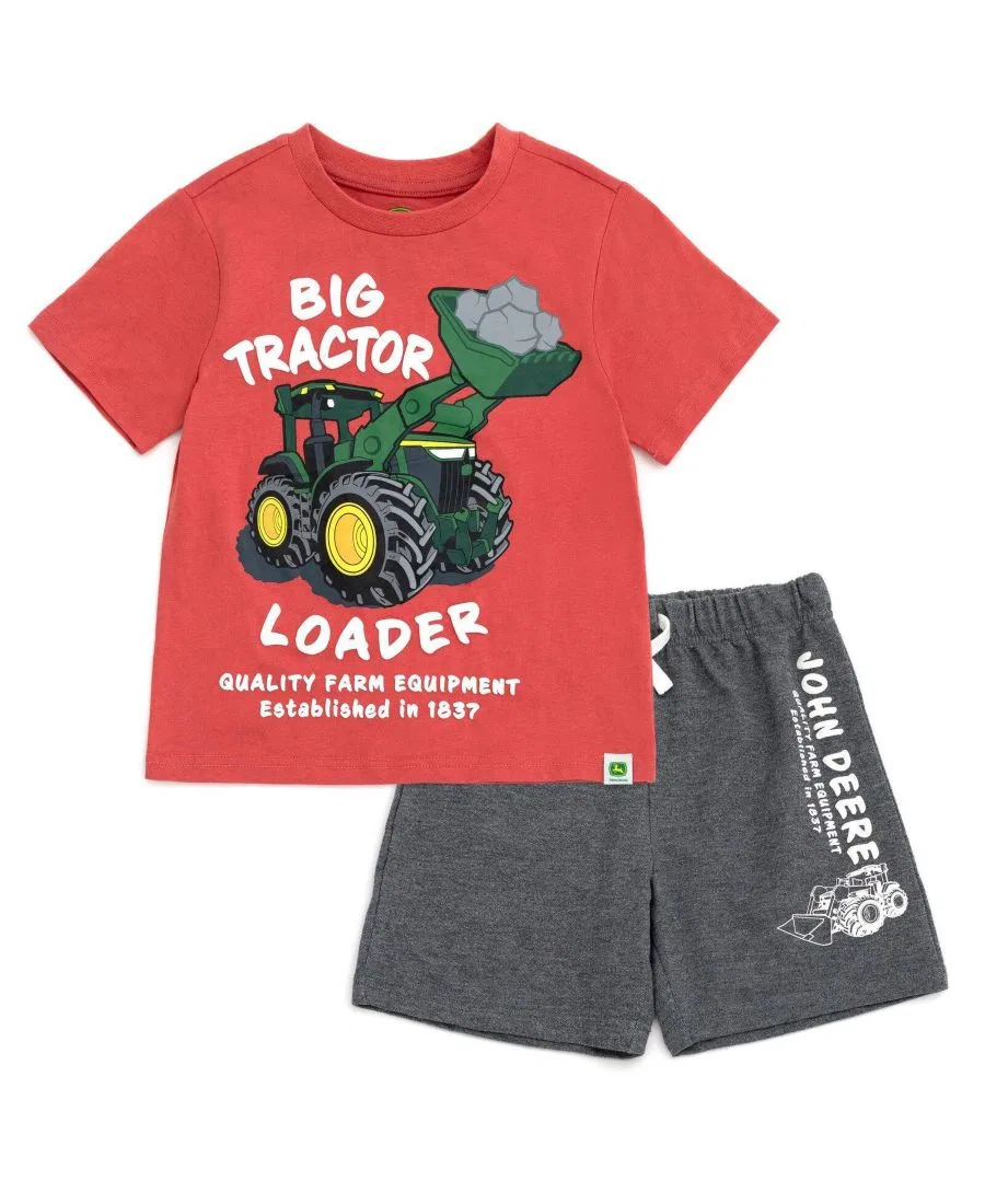 Комплект из футболки и шорт John Deere, Red Heather Grey
