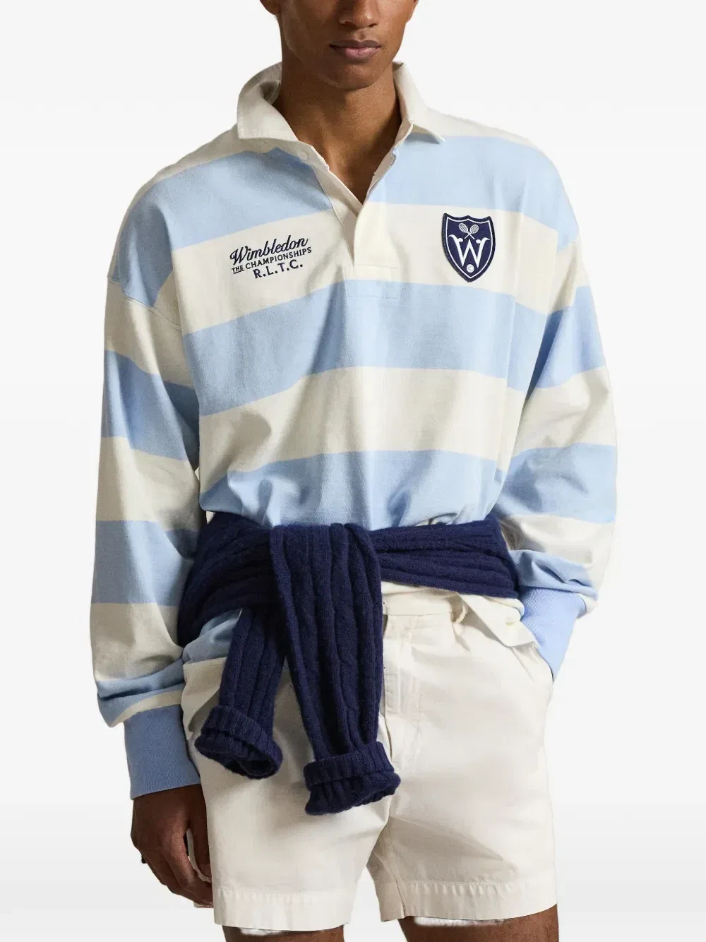 Полосатая рубашка поло из коллаборации с Wimbledon 2026 Polo Ralph Lauren, белый — фото 3