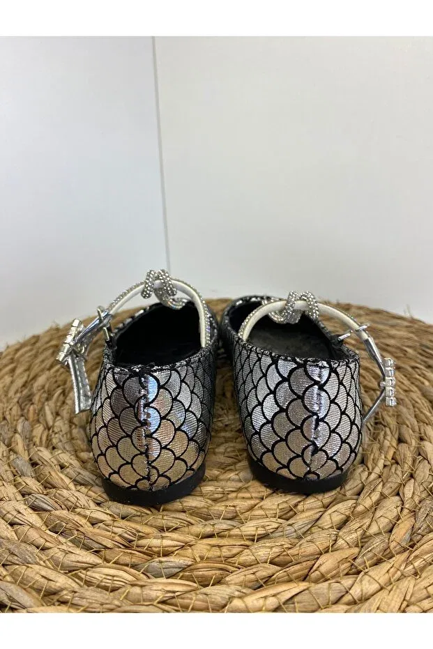 Детские балетки для девочек с ортопедической стелькой Stone Harli, Silver — фото 4