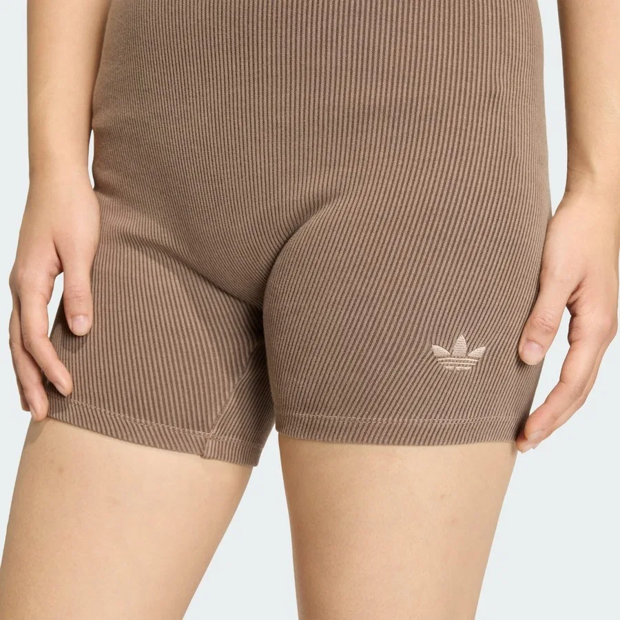 Лосины с рибаной Adidas Originals Essentials Washed 1/4, Коричневый — фото 4
