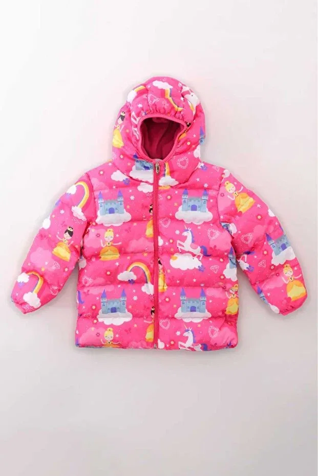 Детское зимнее пальто-пуховик для девочек с принтом Castle pattern Roba Kids, Multicolor — фото 2