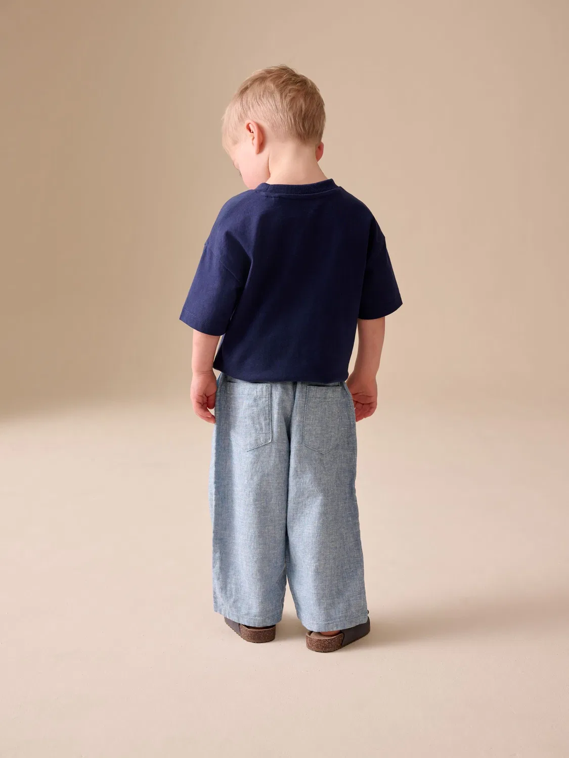 Брюки свободного кроя из льняной смеси, Chambray Blue Next — фото 4