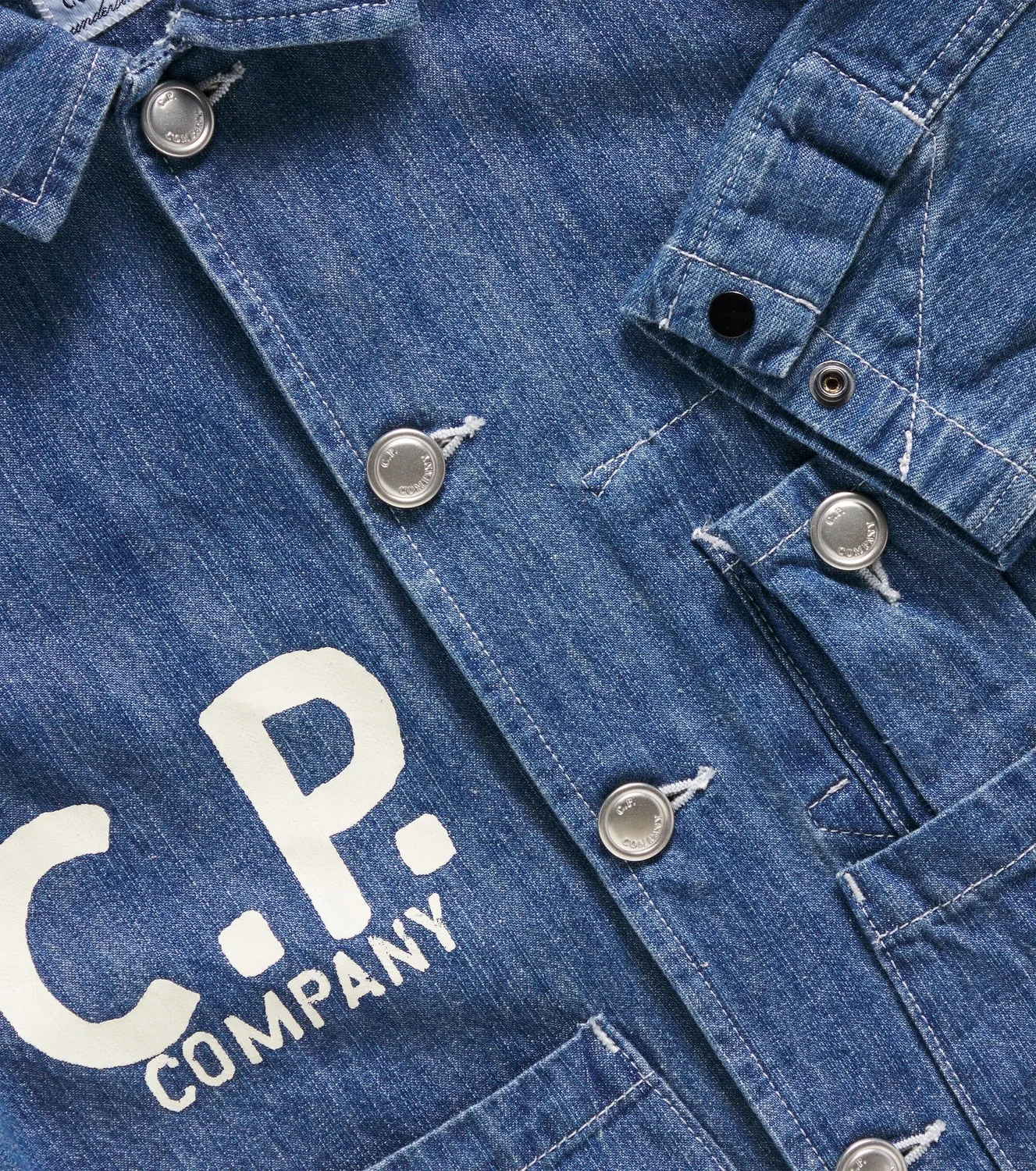 Легкая куртка джинсовая с логотипом C.P. Company Kids, синий — фото 3