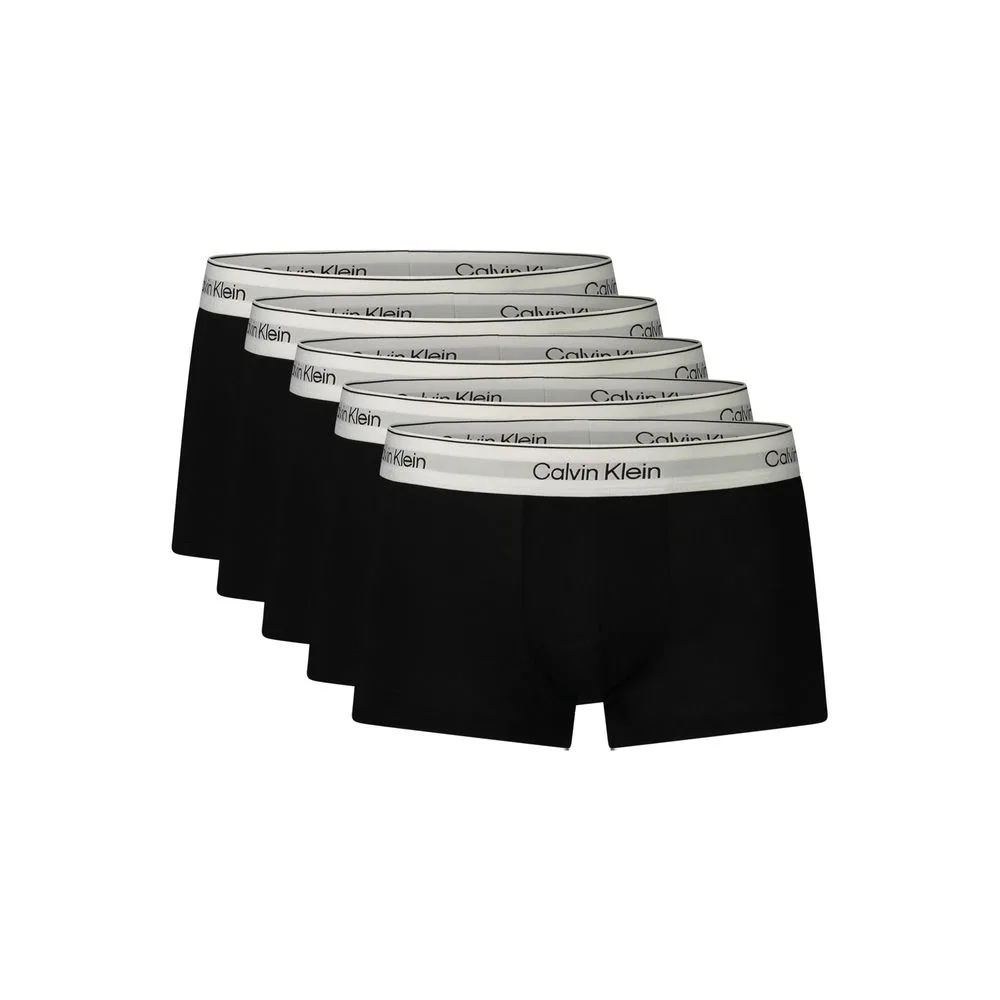 Мужские трусы-боксеры хлопковые комплект из 5 штук Calvin Klein, Black
