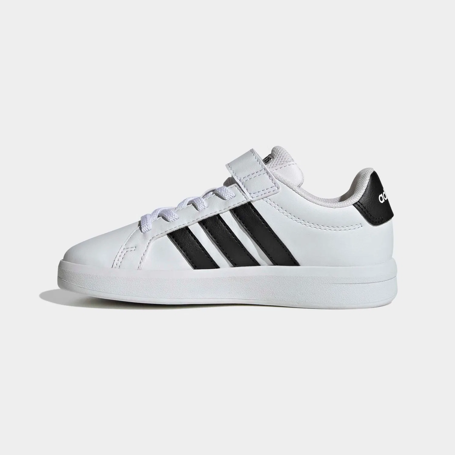 Детские спортивные кроссовки на шнуровке с верхним ремешком Adidas Sportswear, Cloud White/Core Black/Ftwr White — фото 3