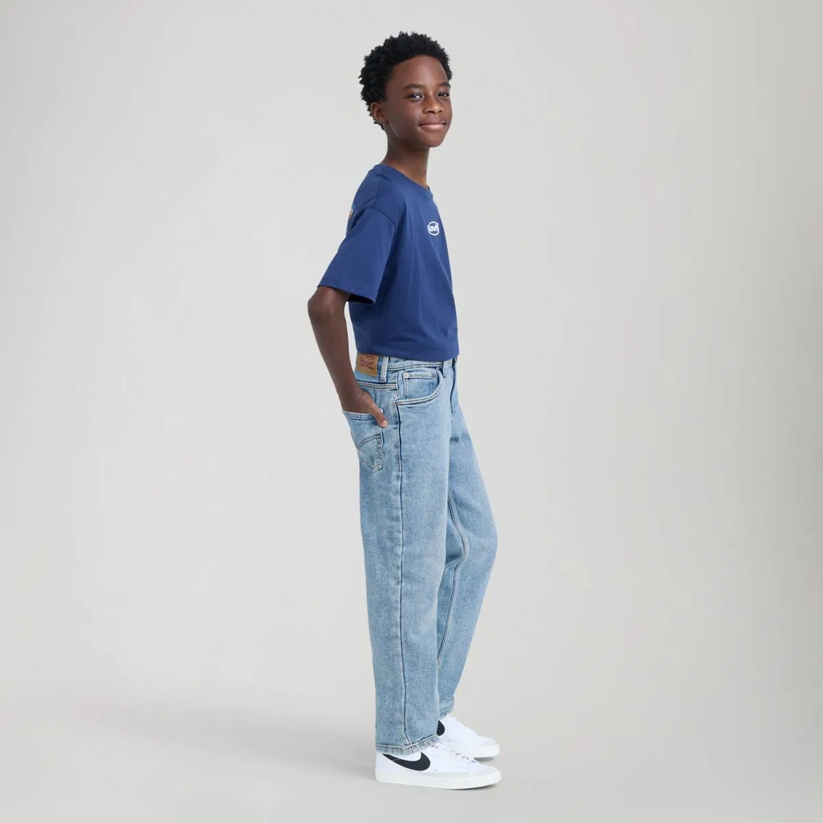 свободные прямые джинсы 565, большие размеры для мальчиков 8-20 Levi's, Alanis - Blue — фото 4