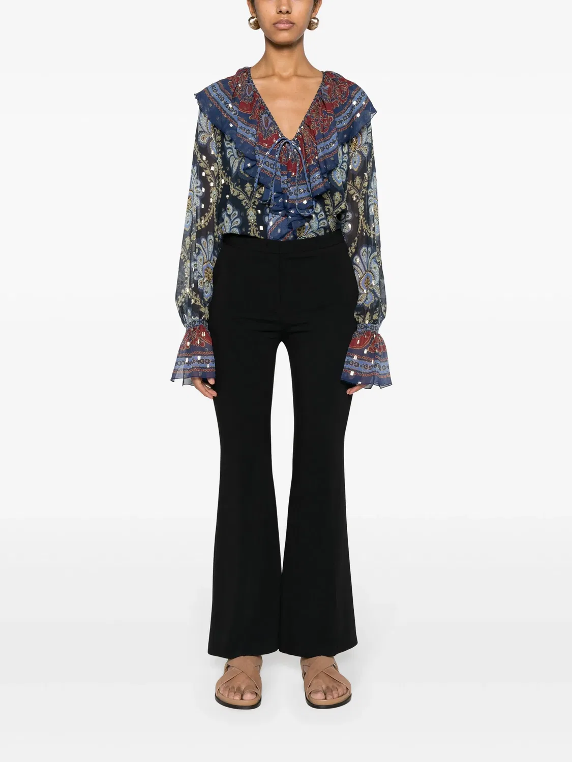 Расклешенные брюки строгого кроя Etro, черный — фото 2