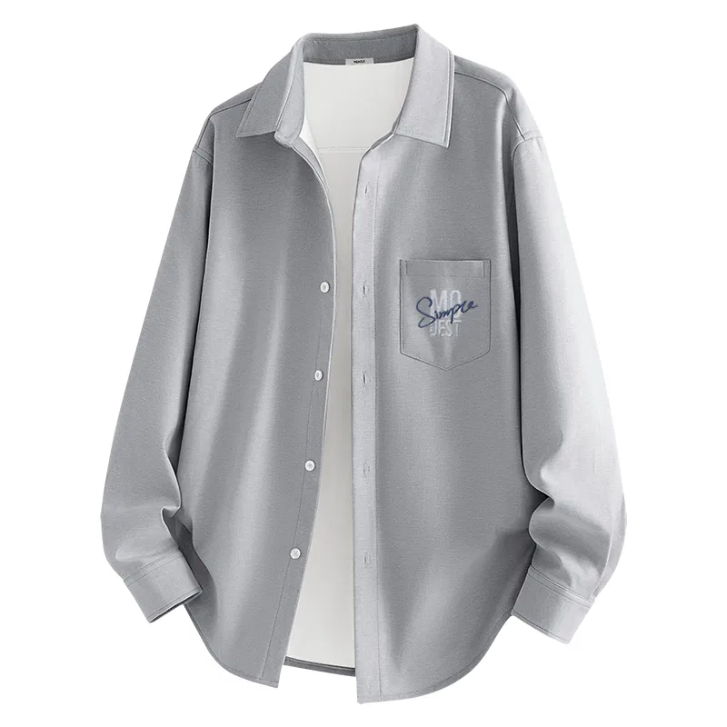 Детская рубашка с флисовой подкладкой Humble Lifestyle Chest Logo MINISO, Light Blue — фото 3