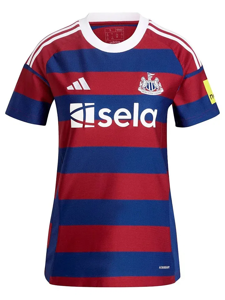 Женская функциональная футболка с полосками Newcastle United FC 24/25 Adidas, Dark Blue/Red