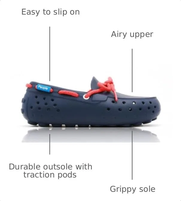 Детские водонепроницаемые лоферы Senna для мальчиков People Footwear, Mariner Blue/Red — фото 3