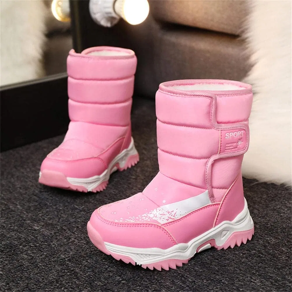 Детские зимние ботинки с флисовой подкладкой High-Top Boots GEXECEUSS, Pink — фото 4