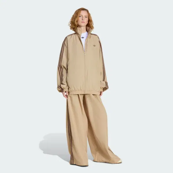 Трек-топ Firebird с молнией, Adidas, камень-хаки/коричневый — фото 4