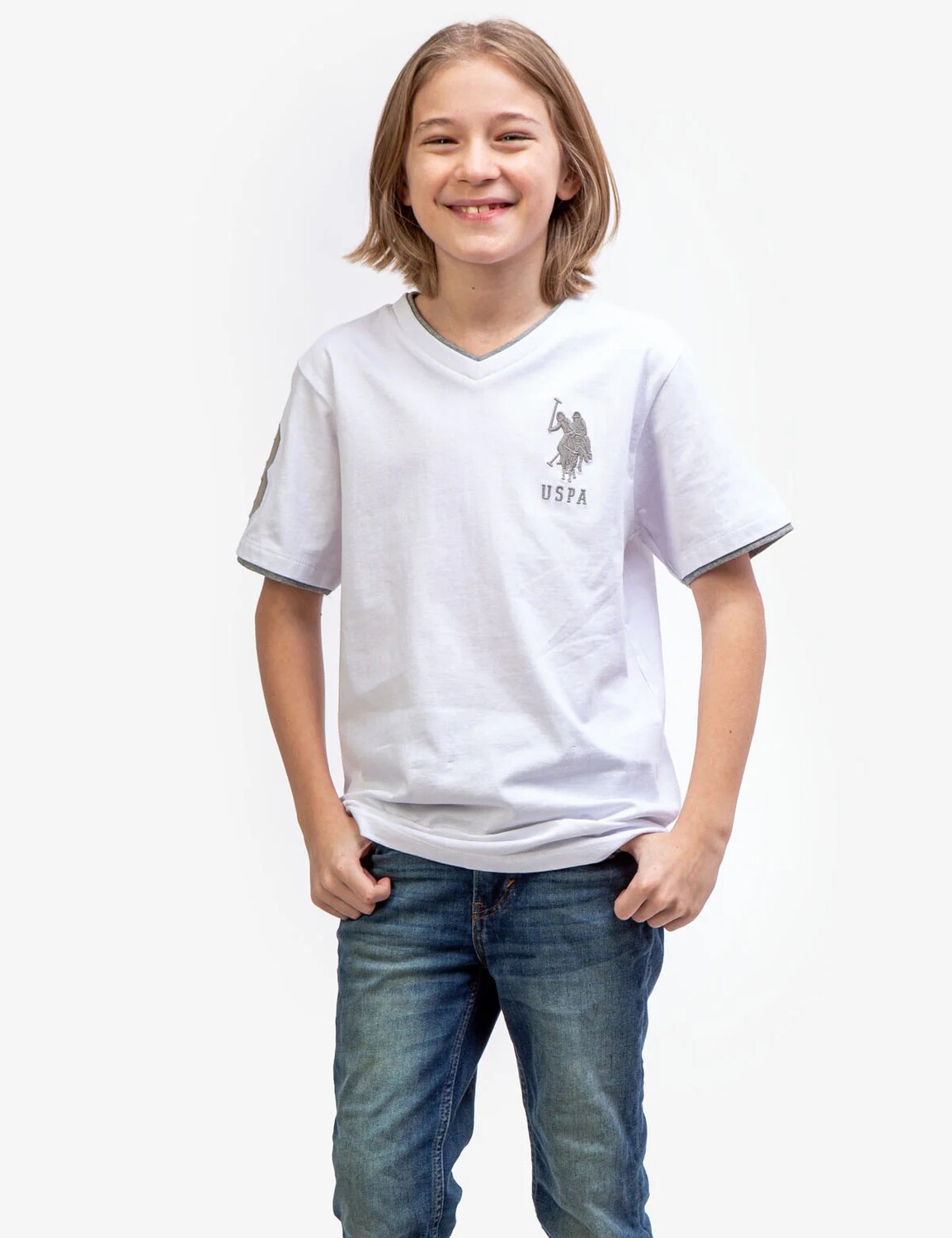 

Футболка U.S. Polo Assn. Boys Basic V-neck, белый