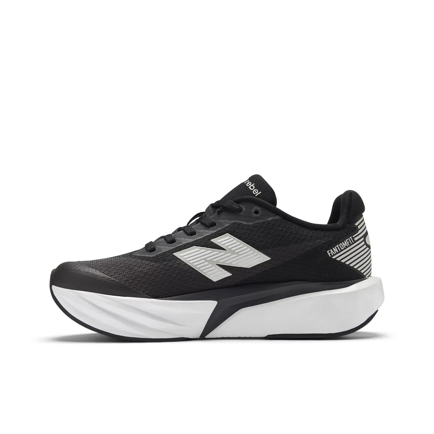 Детские кроссовки на шнуровке с пеноматериалом FuelCell Rebel New Balance, Black With White — фото 3