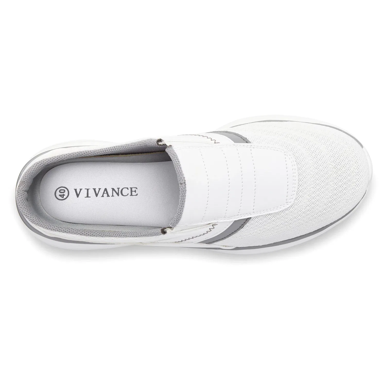 Детские текстильные кроссовки Slip-On Vivance, White/Light Gray — фото 3