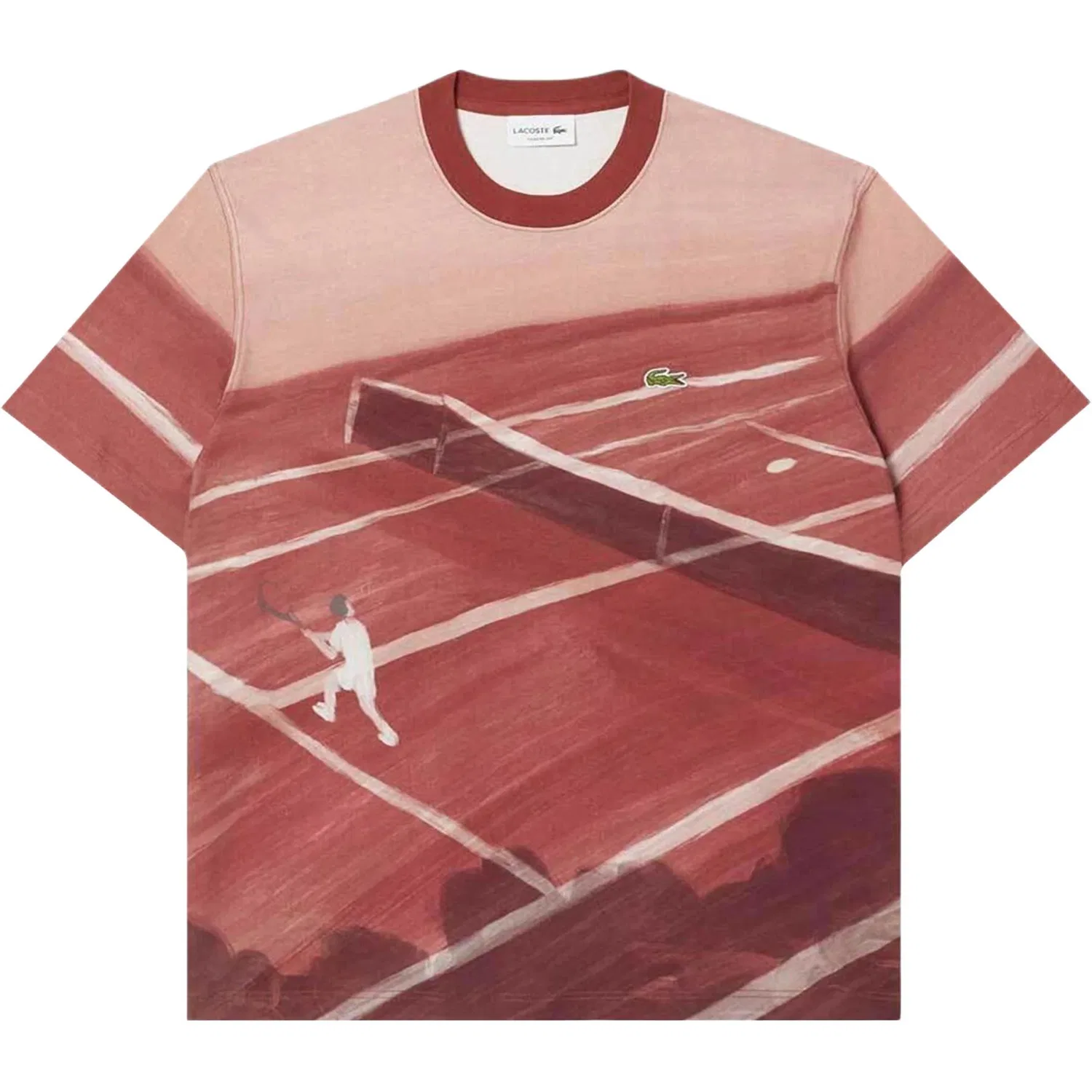 Мужская футболка с круглым вырезом Burgundy/AFS LACOSTE, Burgundy/AFS