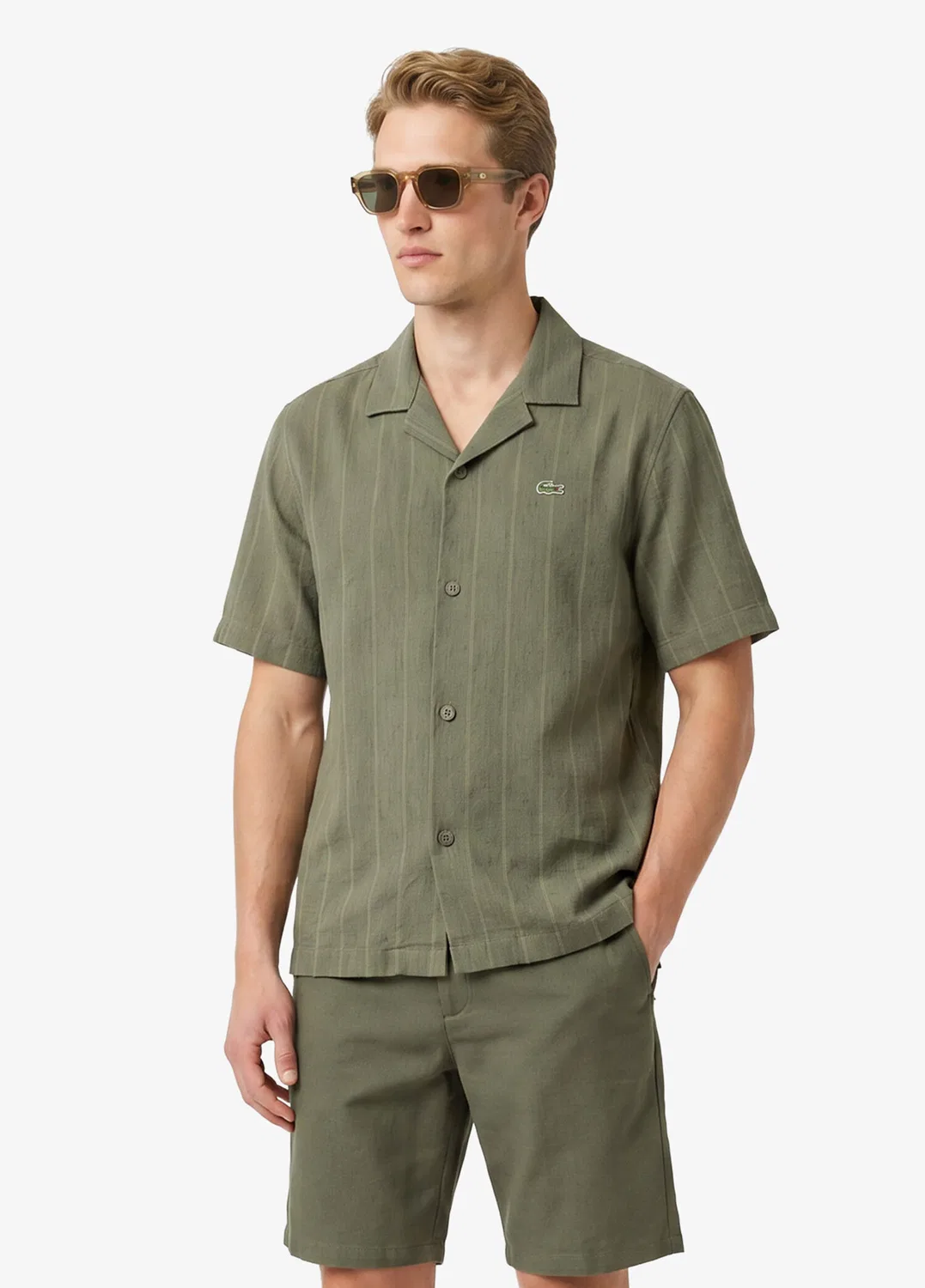 Рубашка Relaxed Fit Lacoste, Haki-BMY — фото 2