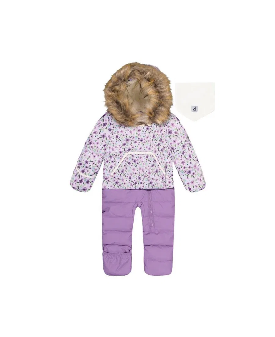 Комбинезон зимний с принтом Mini Flowers Deux par Deux, Purple Printed Mini Flowers