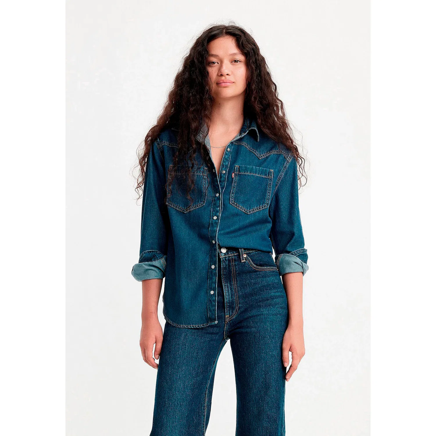 Женская блуза джинсовая с западным стилем Levi's, Dark Blue