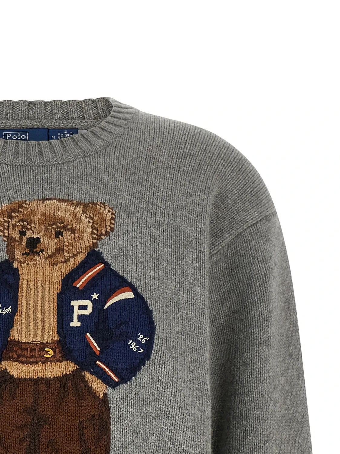 Свитер с интарсией Polo Bear Polo Ralph Lauren, серый — фото 3