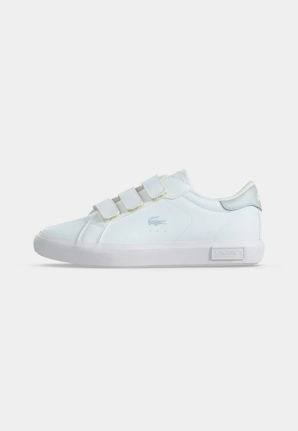 Детские кроссовки Powercourt унисекс Lacoste, White/Light Blue — фото 2