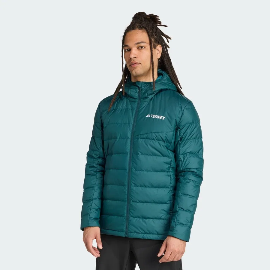 Мужская куртка с капюшоном, с утеплителем, Terrex Multi Light Down CLIMAWARM Hooded Jacket adidas, Синий