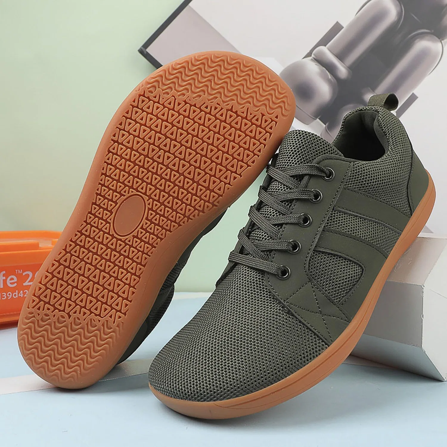 Детские минималистичные кроссовки для бега Laufschuhe Herren Weiß, Green — фото 3