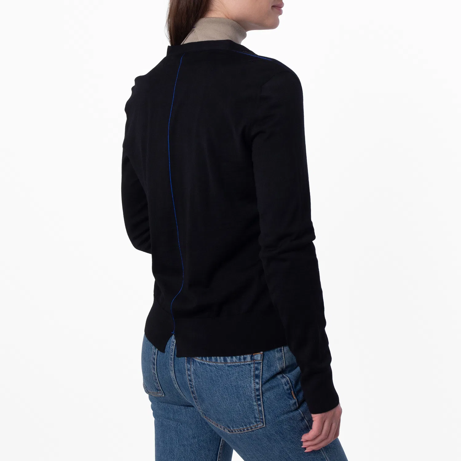 Кардиган женский шерстяной с V-образным вырезом V-Neck Wool Knit Cardigan Burberry, Black — фото 4