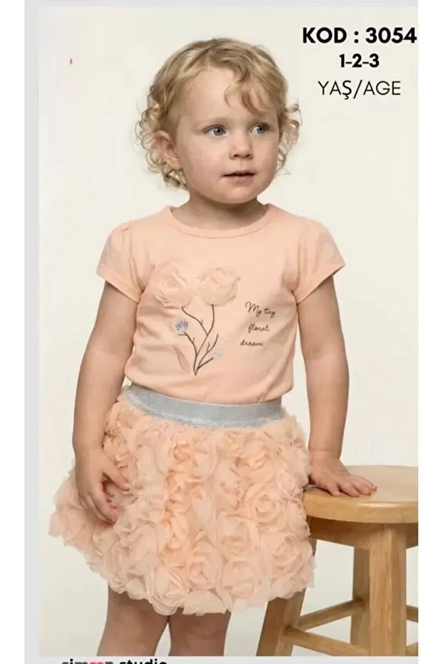 Детский комплект для девочек с принтом Rose Skirt Generic Brands, Multicolor