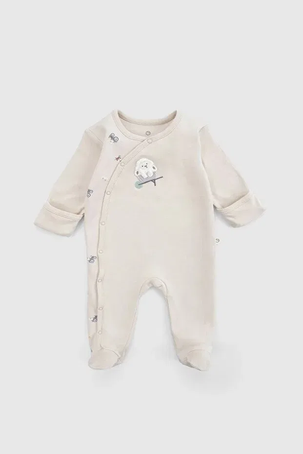Детский комбинезон для девочек с принтом Basics Little Gusto, Beige — фото 3