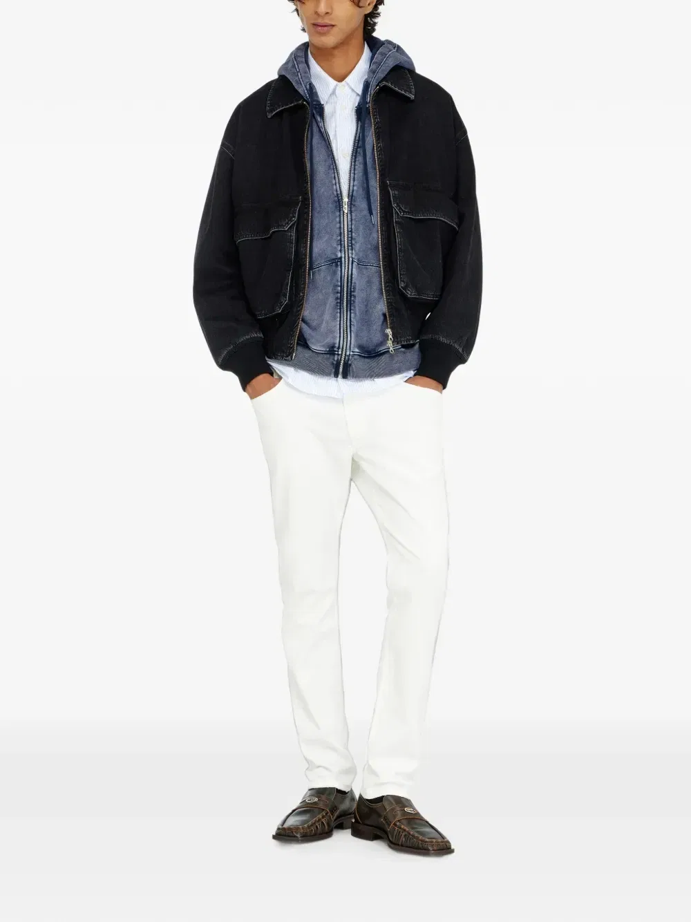 Обычные брюки с заниженной талией 2032 D-Krooley-BW JoggJeans Diesel, белый — фото 2