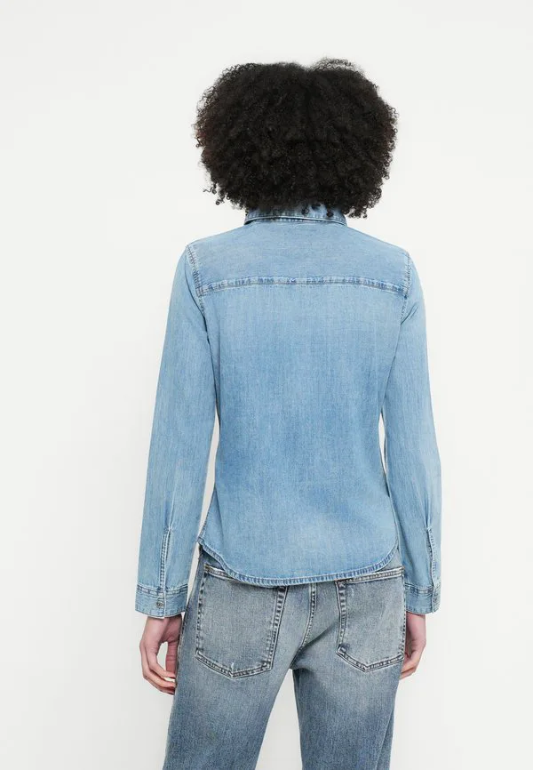 Простая блузка на пуговицах Diesel, Blue Denim — фото 3