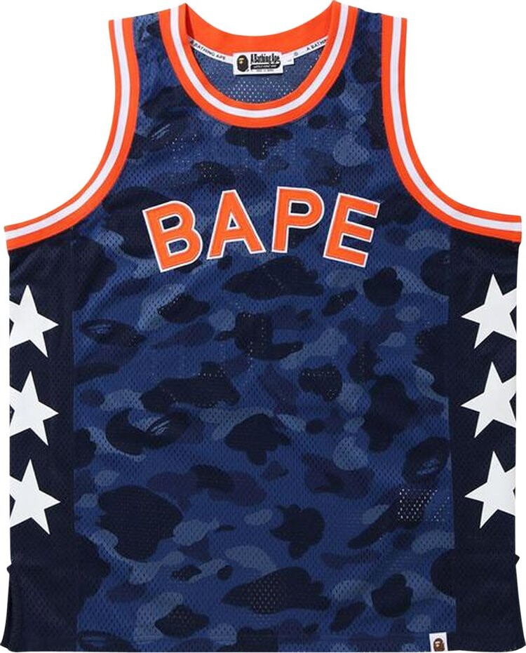 

Топ BAPE Color Camo Bape Basketball Tank Top 'Navy', синий